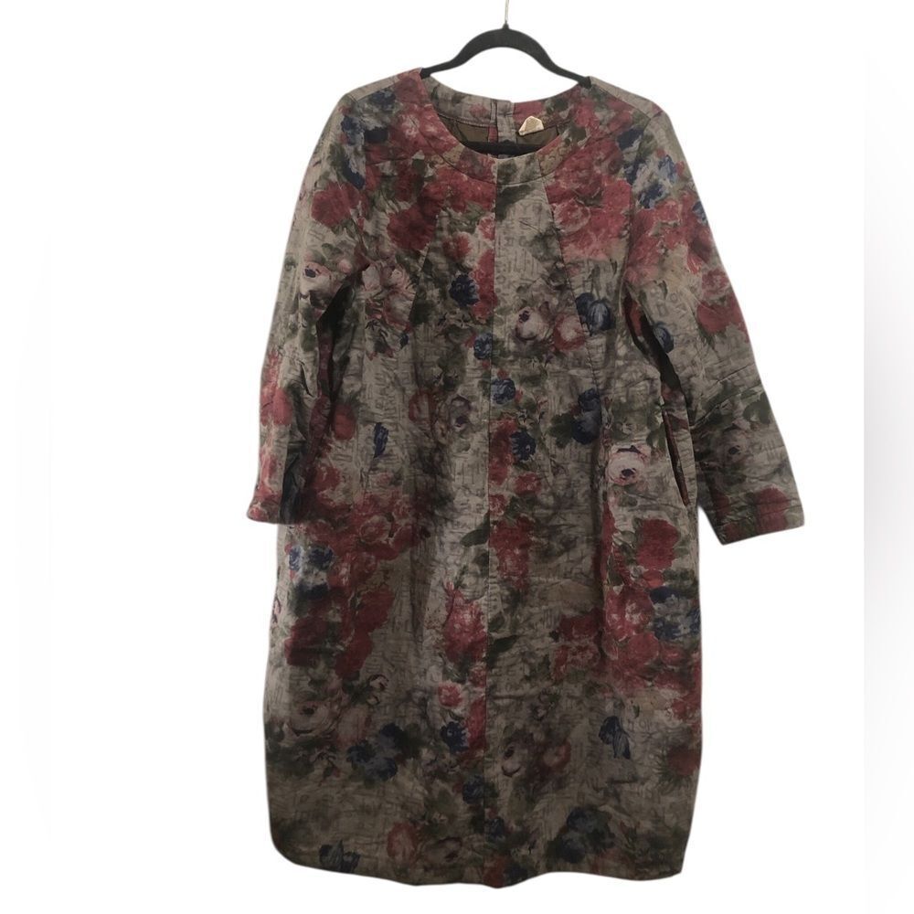 Oversized floral tunic dress